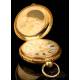 Antiguo Reloj de Bolsillo Ingles French Royal Exchange en Oro 18K. Inglaterra, 1842