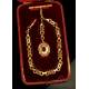 Antique and very rare 18K-gold pocket watch chain. Original case. 19th Century