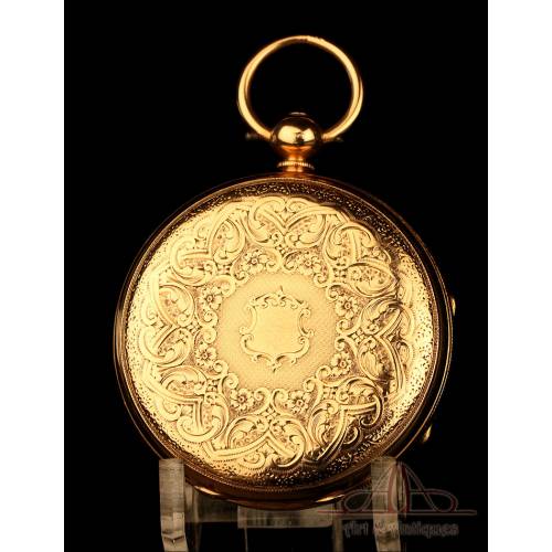 Extraordinario Reloj de Bolsillo Antiguo en Oro de 18K. William Bent. Londres, 1875