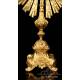 Antique Bejeweled Gold-Plated Metal Monstrance. Early 20th Century