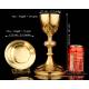 Antique Gilded Silver and Metal Chalice. Paten. France, Circa 1900