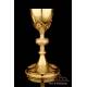 Antique Gilded Silver and Metal Chalice. Paten. France, Circa 1900