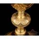 Antique Gilded Silver and Metal Chalice. Paten. France, Circa 1900