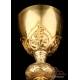 Antique Gilded Silver and Metal Chalice. Paten. France, Circa 1900