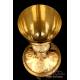 Antique Gilded Silver and Metal Chalice. Paten. France, Circa 1900