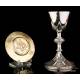 Antique Solid-Silver French Chalice and Paten. France, Circa 1900