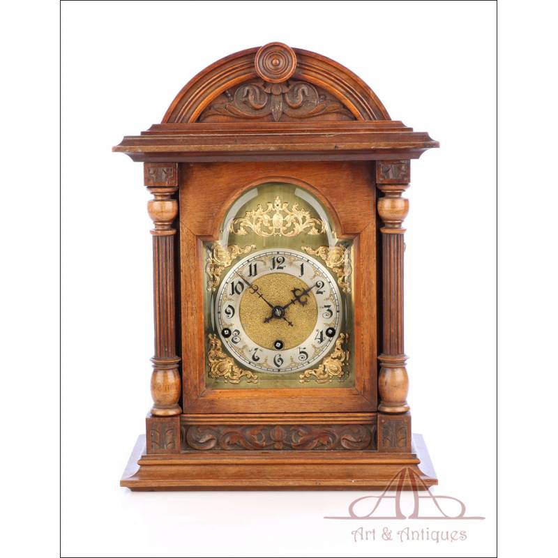 Antiguo Reloj de Sobremesa de Péndulo con Sonería Westminster. Alemania, Circa 1900