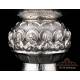 Vintage Solid-Silver Chalice and Paten Set. Last Supper. Spain, 20th Century