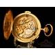 Antique 18K Gold Minute Repeater Pocket Watch. Switzerland, Circa 1900