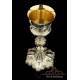Gorgeous Antique Silver Chalice and Paten. Rare Model. France, 19th Century