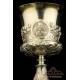 Gorgeous Antique Silver Chalice and Paten. Rare Model. France, 19th Century