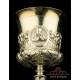 Gorgeous Antique Silver Chalice and Paten. Rare Model. France, 19th Century