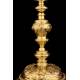 Extraordinary Antique Gilded Chalice and Paten. France, 19th Century