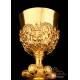 Antique Neo Gothic Chalice and Paten. Gold-Plated Silver and Metal. Spain, 1898