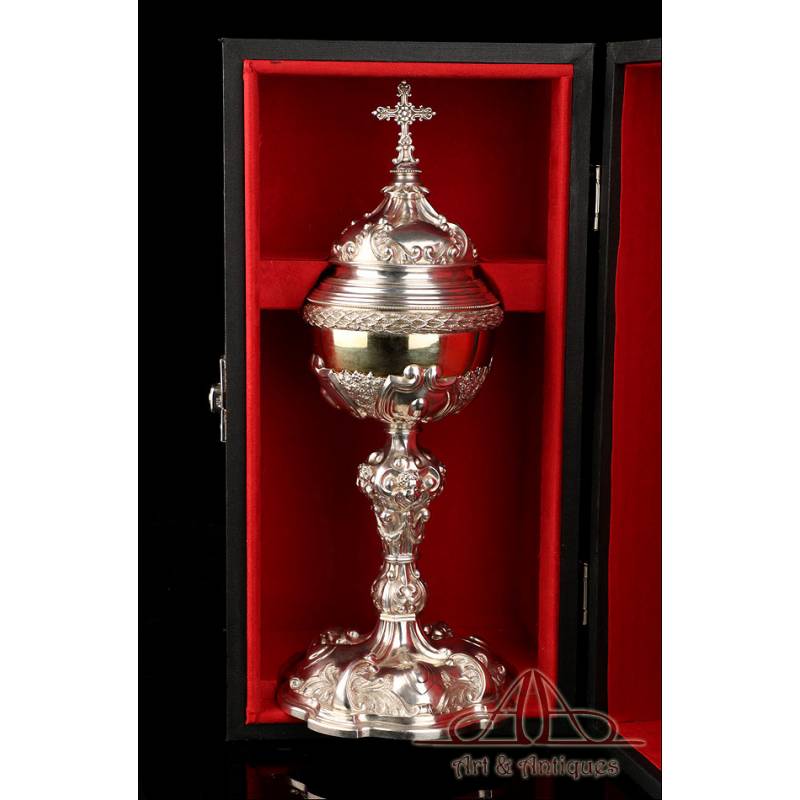 Huge Antique Solid-Silver Ciborium. 15 inches . Netherlands, 1897