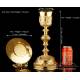 Amazing Antique Gold-Plated Silver Chalice and Paten. France, 19th Century