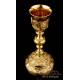 Amazing Antique Gold-Plated Silver Chalice and Paten. France, 19th Century