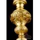 Amazing Antique Gold-Plated Silver Chalice and Paten. France, 19th Century