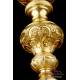 Amazing Antique Gold-Plated Silver Chalice and Paten. France, 19th Century