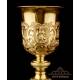 Amazing Antique Gold-Plated Silver Chalice and Paten. France, 19th Century