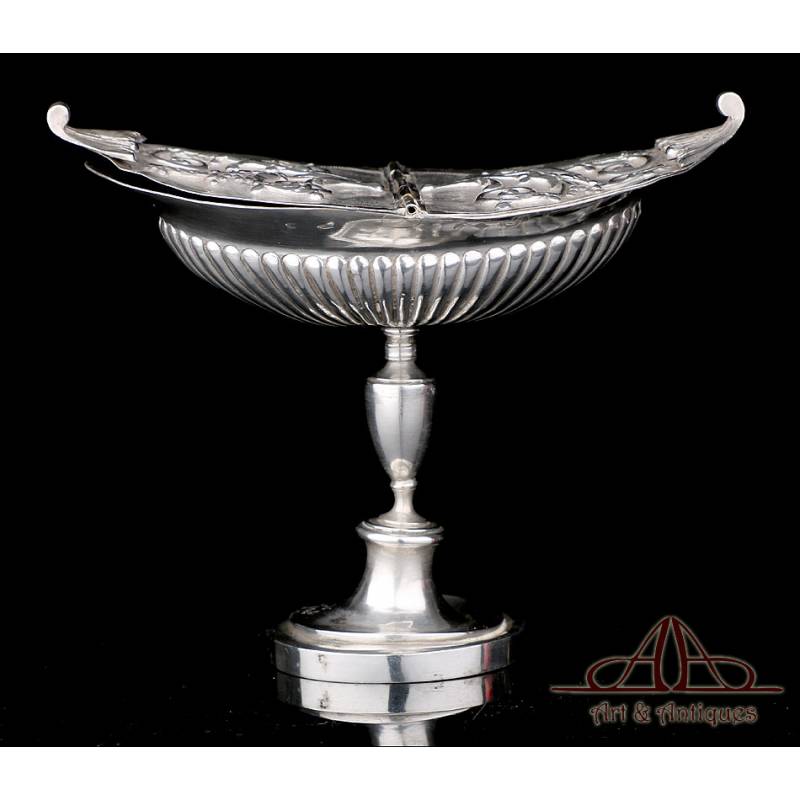 Antique Solid-Silver Incense Navette or Boat. Italy, Papal States. Circa 1880