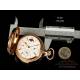Reloj de Bolsillo Antiguo Girard Perregaux Oro 18K. Fases Lunares. Sonería. Suiza, 1915
