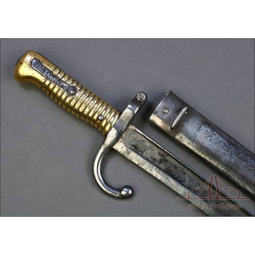 Espada Bayoneta Francesa Mod. 1866 para Fusil Chassepot. Francia, Circa 1870