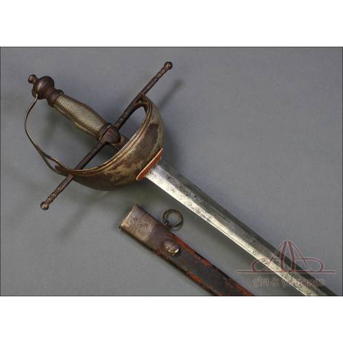 Rarísima Espada Española de Barquilla del Siglo XVIII,España, 1769