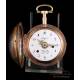 Antique Carriage Verge Fusee Alarm Watch. Tortoiseshell Case. Switzerland, Circa 1780