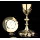 Antique Solid-Silver Chalice and Paten Set. France, Late 19th Century