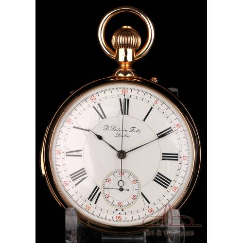 Antiguo Reloj de Oro 18K Poitevin. Sonería a Minutos y Cronómetro. Londres, Circa 1890