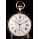 Antique Pointevin Minute Repeater 18K Gold Pocket Watch. Chronometer. London, Circa 1890