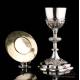 Antique Silver Chalice and Paten Set. France, 19th Century