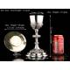 Antique Silver Chalice and Paten Set. France, 19th Century