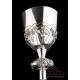 Antique Silver Chalice and Paten Set. France, 19th Century