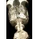Antiguo Cáliz Francés de Plata Maciza. París, Francia, 1819-1838