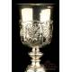 Antiguo Cáliz Francés de Plata Maciza. París, Francia, 1819-1838