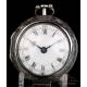 Antiguo Reloj Catalino de Bolsillo de Plata Maciza y Doble Caja. Londres, 1769
