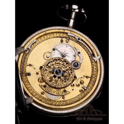 Antique Silver Quarter-Repeater Pocket Watch. France, 1820