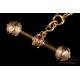 Antique Solid-Gold Pocket Watch Chain. With Two Garnet Stones. 19th Century