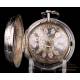 Antique Tarts Triple-Case Verge Fusee Silver Pocket Watch. Calendar. London, Circa 1779