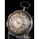 Antique Tarts Triple-Case Verge Fusee Silver Pocket Watch. Calendar. London, Circa 1779