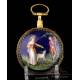 Antique Leton Enameled Verge Fusee Pocket Watch. France, Circa 1820