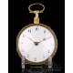 Antique Leton Enameled Verge Fusee Pocket Watch. France, Circa 1820