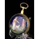 Antique Leton Enameled Verge Fusee Pocket Watch. France, Circa 1820