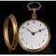 Antique Leton Enameled Verge Fusee Pocket Watch. France, Circa 1820