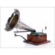 Antique Berliner Gramophone-Phonograph Model 3. With 5 Berliner Records. France, 1895