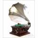 Antique Victor IV Gramophone with Nickel-Plated Horn. USA, Circa 1915