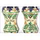 Pair of Antique Ceramic Pharmaceutical Vases. 15 in / 38 cm. Circa 1900