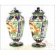Pair of Antique Pharmaceutical Ceramic Vases. Circa 1900